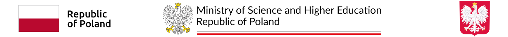 Logos: Republic of Poland, Ministry of Science and Higher Education, Poland Emblem